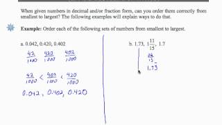 SWL5E14 Basic Arithmetic  Ordering Decimals amp Fractions [upl. by Estren]