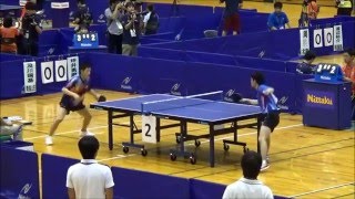 《卓球》2014 インターハイ 準決勝 及川瑞基青森山田 vs 坪井勇磨青森山田 [upl. by Adnohr]