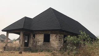 Installation Of Stone Coated Roofing Sheets Shingles Black And Shingles Black White In Benin City [upl. by Londoner]