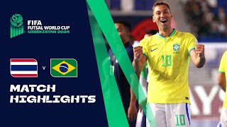 HIGHLIGHTS Thailand v Brazil  FIFA Futsal World Cup Uzbekistan 2024 [upl. by Tannie]