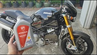 Basic Oil Change  2007 Ducati Monster S4RS [upl. by Sarette]