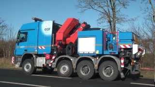 Convoi Exceptionnel EDF 3x Mercedes Actros 4160 [upl. by Snell95]