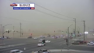 Dust storm covers Bakersfield area Monday afternoon [upl. by Aramat365]