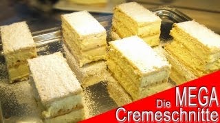 Kuchen Rezept Tutorial  Mega Cremeschnitte «Die Waid» [upl. by Mcmath]