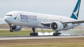 28 VERY WINDY LANDINGS from UP CLOSE  Vancouver Airport Plane Spotting YVRCYVR [upl. by Nageem]