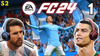 Messi amp Ronaldo REACT to EA SPORTS FC 24 [upl. by Tomasina402]