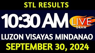 Stl Result Today 1030 am draw September 30 2024 Monday Luzon Visayas and Mindanao Area LIVE [upl. by Ardnuahc691]