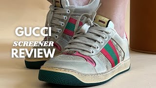 SNEAKER REVIEWS Gucci Screener Sneaker Review  Tryon [upl. by Melloney]