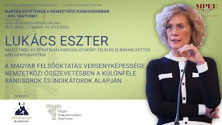 Lukács Eszter  A magyar felsőoktatás versenyképessége nemzetközi összevetésben [upl. by Gradeigh]