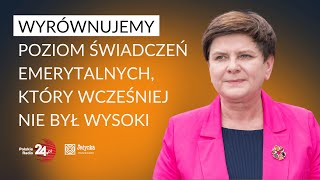 Beata Szydło emerytury stażowe będą przywilejem a nie przymusem pracowników [upl. by Carman882]