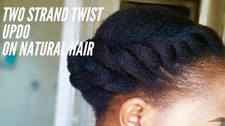 Two strand twist updo on stretched natural hair [upl. by Kohn483]