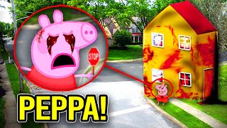 I SPENT THE NIGHT INSIDE PEPPA PIG FAMILYS HOUSE SHE FOUND ME [upl. by Ahseei]