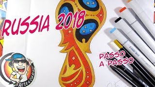 COMO DESENHAR SÍMBOLO DA COPA DA RUSSIA 2018 [upl. by Fannie]