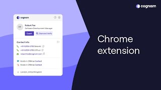 Cognism Chrome Extension [upl. by Ynhoj]