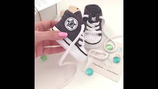 Converse for baby booties CROCHET PATTERN sneakers newborn link to pattern in the description [upl. by Toland]