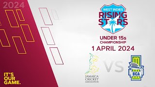 🔴 LIVE U15 Jamaica v Barbados  CWI Rising Stars Boys U15 50 Over Championships 2024 [upl. by Hegyera]