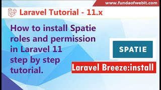 How to install Spatie roles and permission in Laravel 11  Spatie Laravel 11 Tutorial [upl. by Ahsyas756]