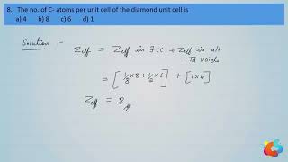 17  Class 12  Chemistry  Solid State  Cet Problems 1 to 13 [upl. by Gussman70]