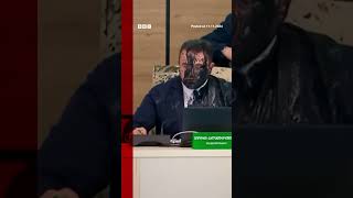 Moment Georgia election cheif doused in paint by opposition official Georgia BBCNews [upl. by Camella919]