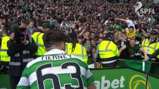 Kieran Tierney takes selfies with the Celtic fans [upl. by Anitniuq244]