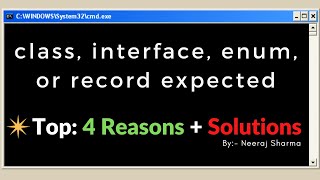 Class interface or enum expected  Java class interface enum or record expected  By Neeraj Sharma [upl. by Assej110]