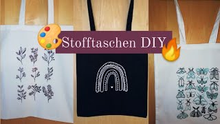 STOFFTASCHEN BEMALEN DIY Krealiv [upl. by Gerhardt593]