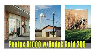 Kodak Gold 200 in a Small Town with Pentax K1000 Photowalk and Film Camera Settings Explained [upl. by Fujio365]