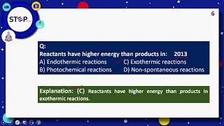 Step MDCAT  Chemistry  Chemical Energetics  Lecture 15 [upl. by Felix]