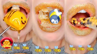 Satisfying ASMR REAL HONEY BEE SOUNDS 🍯🐝And Mukbang Eating 먹방 [upl. by Cottle]