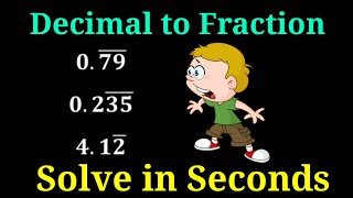 Decimal to Fraction  Bar Question Trick  How to convert bar questions into fraction [upl. by Sarita]