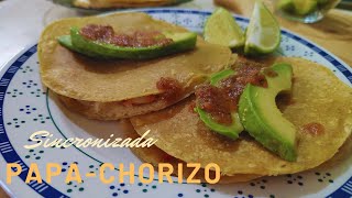 Idea para el desayuno sincronizadas de PAPA CON CHORIZO [upl. by Annehcu]