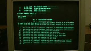 Circa 1988 Vintage Dialup BBS running on Alpha VMS via VT320 and 2400 baud modem [upl. by Amelita]