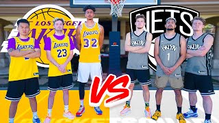 Nets vs Lakers INSANE NBA Basketball Challenges [upl. by Enyamrahs]