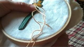 Tutorial 3 Introduction to Couching Stitch Bayeux Style [upl. by Svoboda]