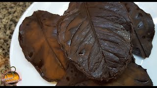 COMO HACER HOJAS de CHOCOLATE para DECORAR PASTELES [upl. by Shipman226]