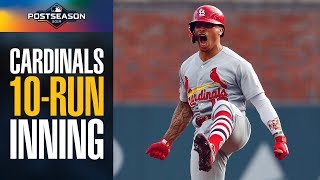 Cardinals score 10 yes TEN runs in first inning of NLDS Game 5 vs Braves  MLB Highlights [upl. by Nivi]