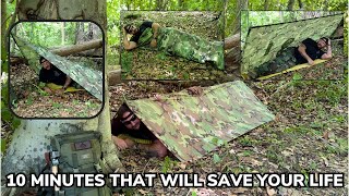 Learn Four Emergency Poncho Shelters in 10 Minutes or Less [upl. by Gerianna785]