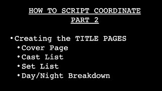 How to Script Coordinate PART 2 [upl. by Teleya]