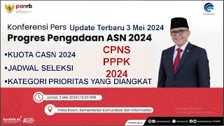 FULL Konferensi Pers Kemenpanrb mengenai Pengadaan ASN 2024  CPNS 2024  PPPK 2024 [upl. by Nwahsem]