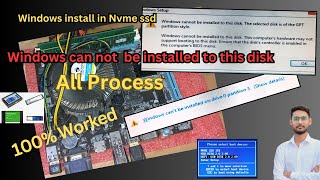 Windows 10 install in NVME ssd Windows can not be install to this diskFull Process Start to end [upl. by Ardnossac]