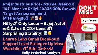 Praj Industries PriceVolume Breakout 19 Massive Rally 2030కి 30 Growth Target Announcement [upl. by Gwyn359]