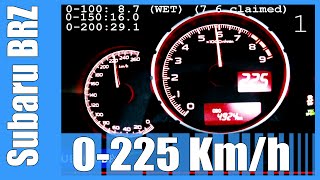 Subaru BRZ  GT86  Scion FRS 0225 kmh GREAT Acceleration amp Top Speed Run [upl. by Airam]