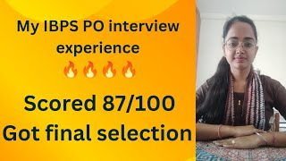 My IBPS PO interview experience Scored 87100🔥🔥ibpspo banking [upl. by Aihsoek]