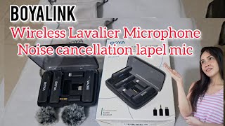 BOYALINK Wireless Lavalier Mic  BOYA  Unboxing  noise cancellation lapel mic [upl. by Cappella919]