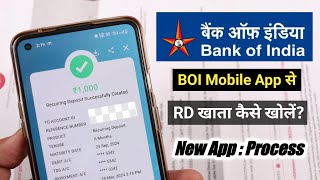 How to Open RD Account Online In Bank of India  BOI Mobile App  Bank of India RD scheme [upl. by Rodgiva]