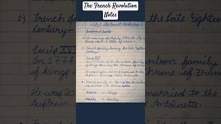 NOTES OF THE FRENCH REVOLUTION shorts ytshorts notekar ncert [upl. by Nahoj106]