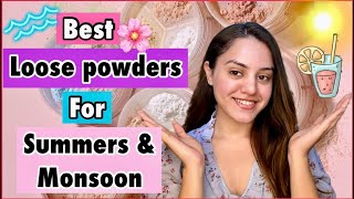 Top 5 best loose powders for summer amp monsoon☀️ Affordable loose powder for Oily combination skin [upl. by Nyrhtac]