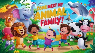 Come Meet My Animal Family  Fun Animal Song for Kids  Jungle Farm amp Sea Animals [upl. by Nmutua]