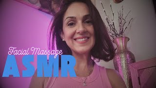 Little Sounds ASMR  Relaxing Facial Massage Latex Gloves Guasha Tool and Cold Roller [upl. by Ihskaneem]