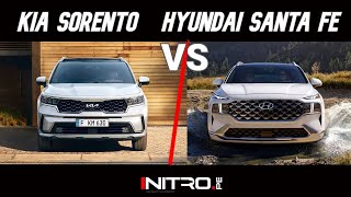 Comparativo Kia Sorento vs Hyundai Santa Fe  ¿Cuál es la mejor SUV coreana de tres filas 🤔 [upl. by Rego851]